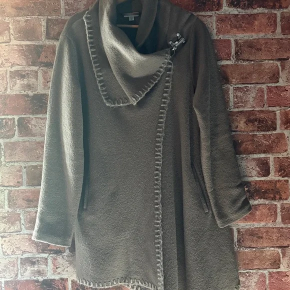 Garnet Hill boiled wool asymmetrical jacket - Picture 2 of 9